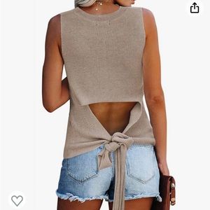 Women's Knit Tank Top w/ Loose Tie Back